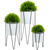 Set of Three Plant Stands & Pots (Black/White)