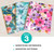 8.5x11" Fashion Spiral Notebook, 3-Pack, 120 Pages, College Ruled