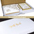 Deluxe Wedding Guest Book, White and Gold Foil Hardcover, Gilded Edges, includes Pen and Picture Frame
