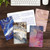 Mini Field Book Set - Line Text / Combo Marble Covers - 3.5"x5.5"