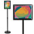 Excello Global Products Pedestal Floor Sign with 8.5" x 11" Snap Frame (Adjustable Height - Extends 30" to 48")