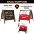A-Frame Combo, Chalkboard and Coroplast Poster Holder, 18x24, Rustic Brown