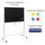 Reversible Rolling Magnetic Chalkboard - 48"x32" (White Frame) Reversible Rolling Magnetic Chalkboard - 48"x32" (White Frame)