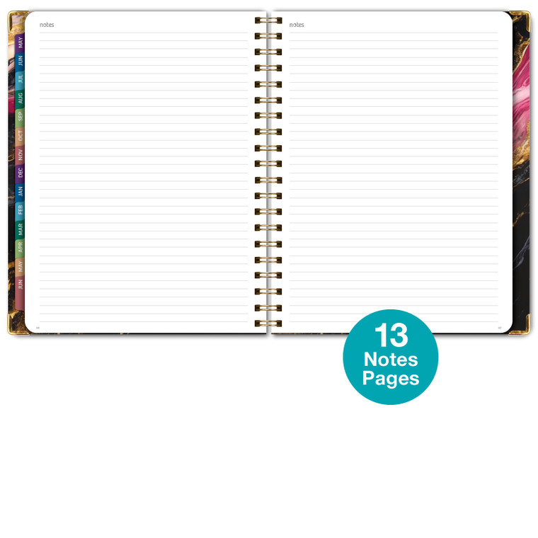 2026-2027 Excello Brands 8.5" x 11" Academic Year Hardcover Fashion Planner, Weekly/Monthly, 14 Month, Dark Gold Marble