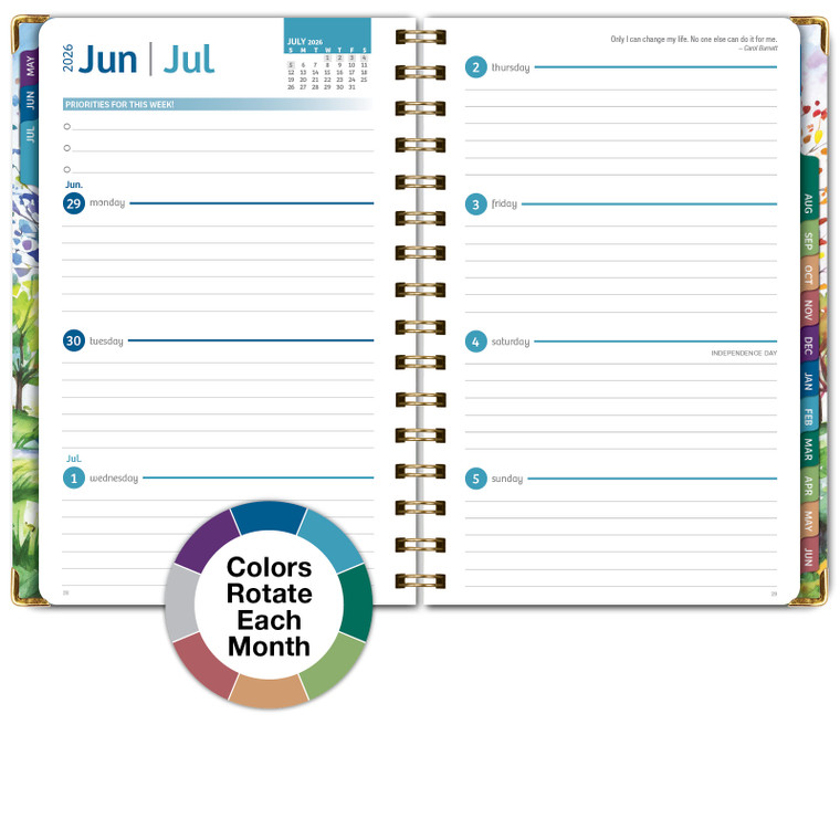Excello Brands Hardcover AY 2026-2027 Fashion Planner - 5.5"x8" (Tree Seasons)