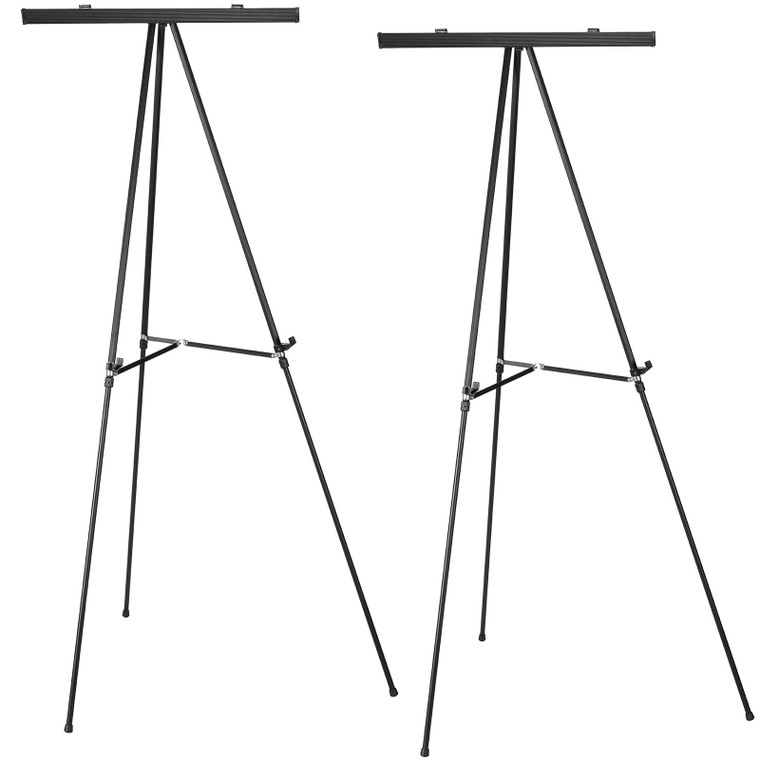 Excello Global Products 2 Pack 70 Inch  Adjustable Black Easel Stands