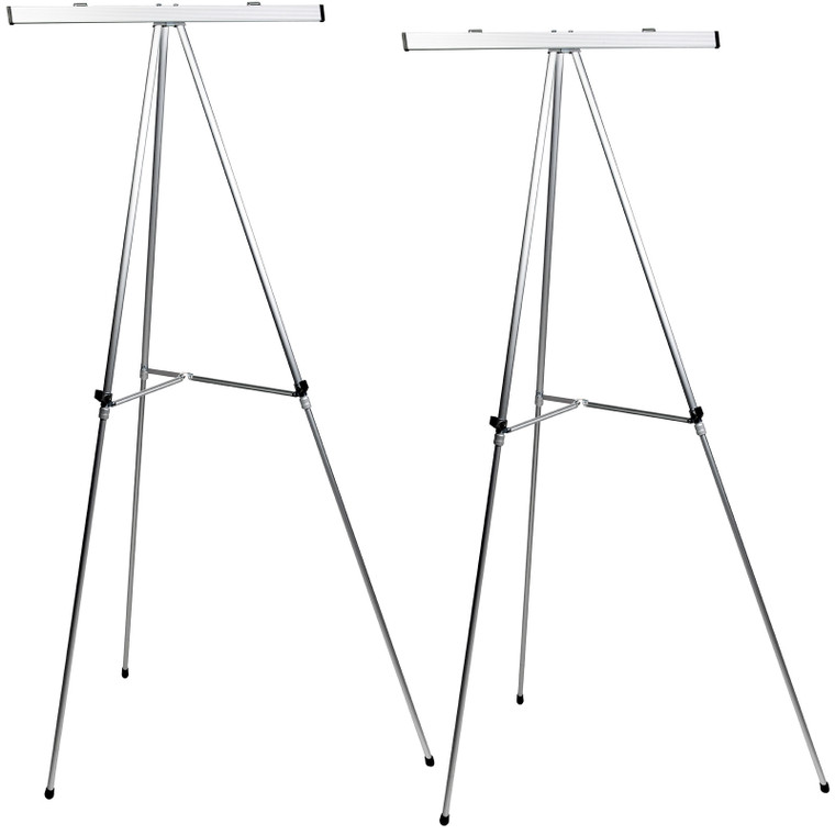 Excello Global Products 2 Pack 70 Inch  Adjustable Silver Easel Stands
