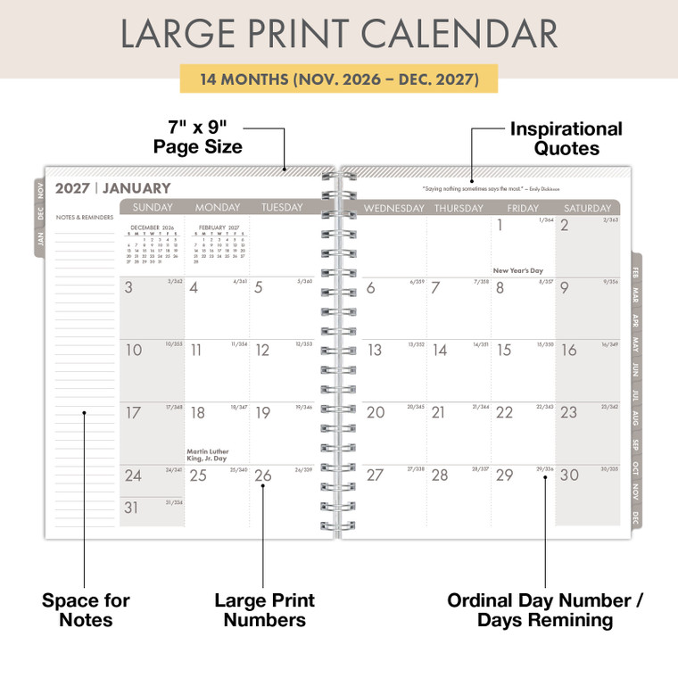 Excello Brands 2027 Essential Pro 14-Month Weekly & Monthly Planner, 7" x 9", Watercolor Butterflies