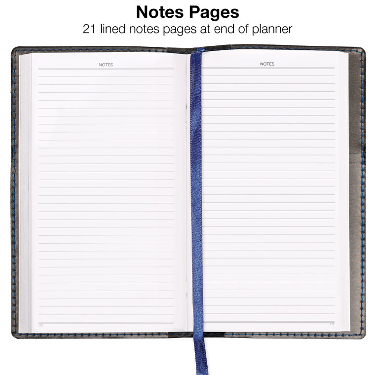 Excello Brands 14 Month Pocket Planner - 3.5" X 6" CY27 (Navy / Black)