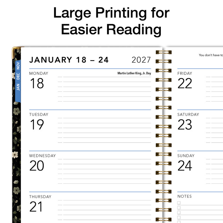 Excello Brands Large Print Textured Cover Cy 2027 - 8.5" X 11" (Primrose)