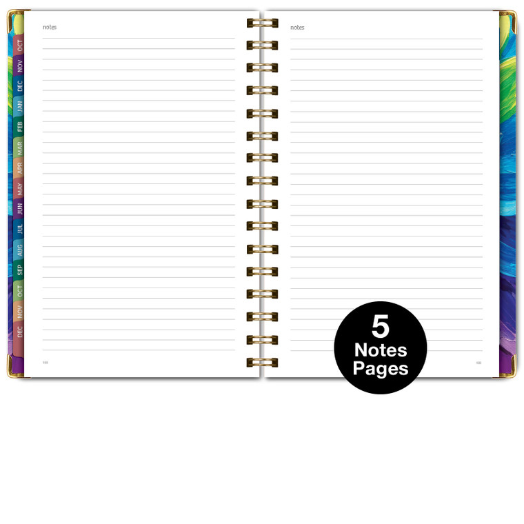 Excello Brands Hardcover 15 Month Fashion Planner CY27 - 5.5" X 8" (Rainbow Petals)