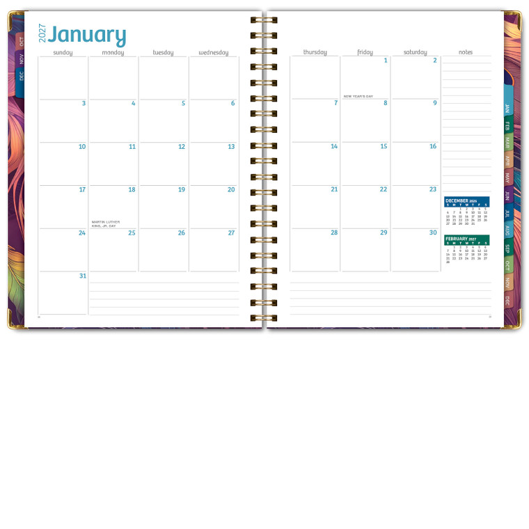 Excello Brands Hardcover 15 Month Fashion Planner CY27 - 7" X 9" (Pastel Peacock)