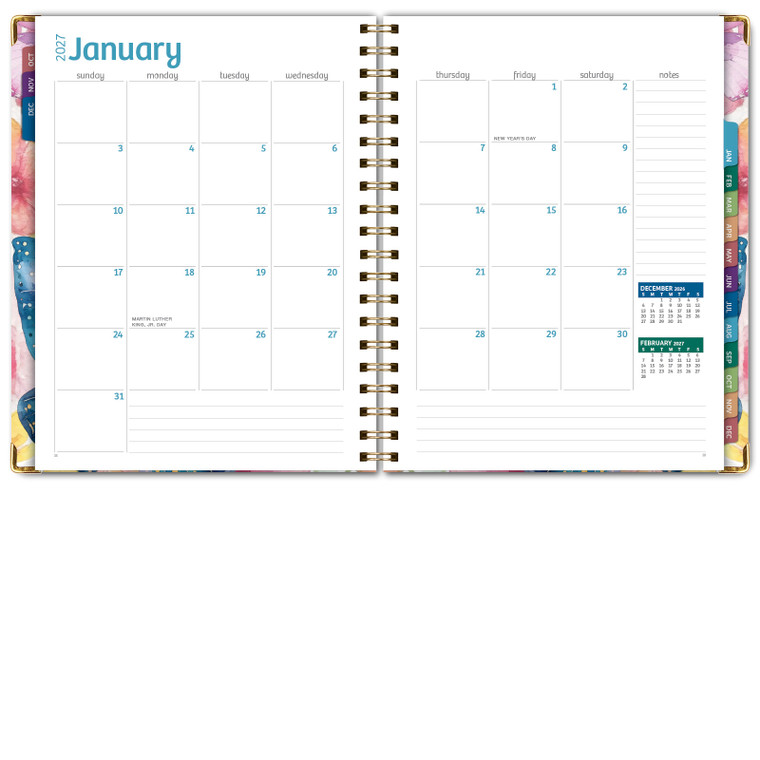 Excello Brands Hardcover 15 Month Fashion Planner CY27 - 7" X 9" (Watercolor Butterflies)