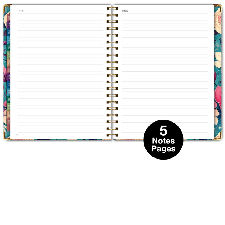 Excello Brands 2027 15-Month Weekly & Monthly Hardcover Planner, 8.5" x 11", Teal Floral
