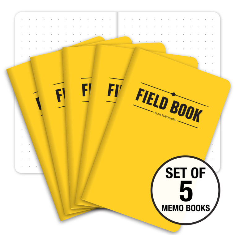 Field Notebook - 3.5"x5.5" - Yellow - Pack of 5