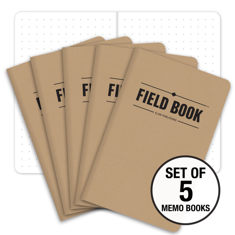 Field Notebook - 3.5"x5.5" - Graph Memo Book - Pack of 5