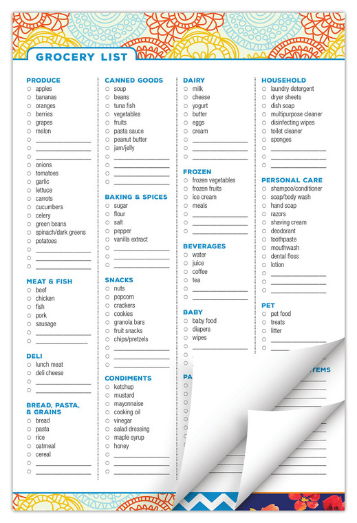 Grocery List Planning Pad 6"x9", 80 Sheets Per Pad - GPP-PAD-01