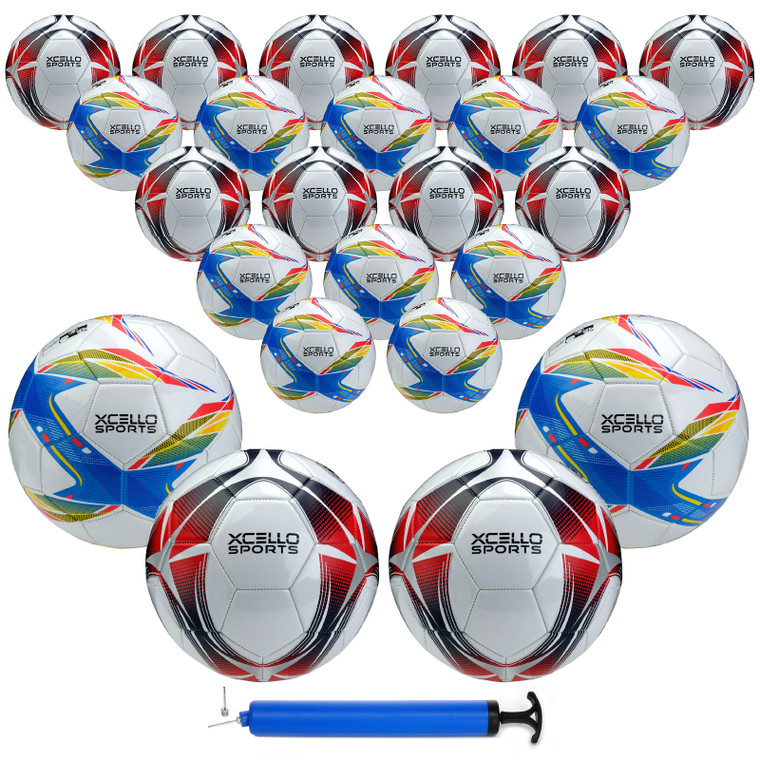 Xcello Sports Soccer Balls - Size 3, 4, or 5 - Two Unique Graphics (Pack of 24)