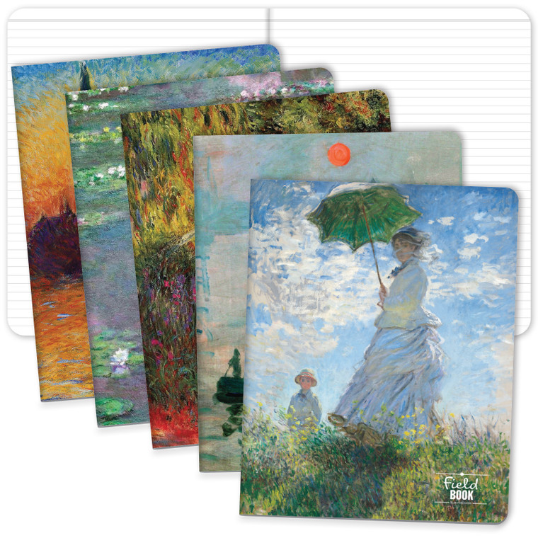 Elan Publishing Company Field Notebook/Journal - 8"x10" - Monet Covers - Lined - Pack of 5