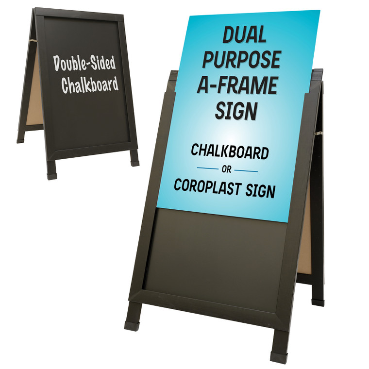 24x36 Chalkboard Coroplast Combo A-Frame – Brown or Black