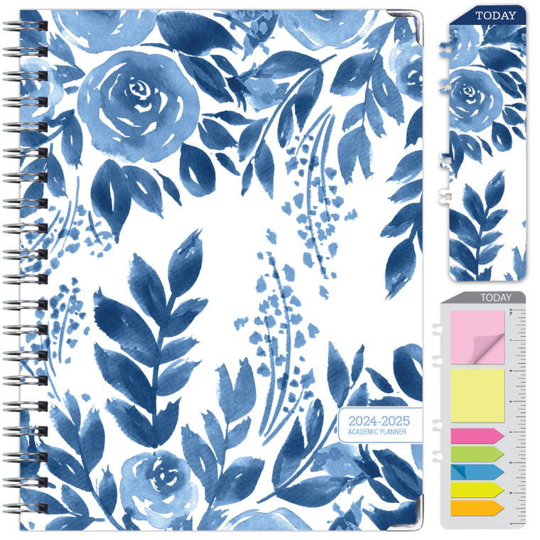 Hardcover AY 2024-2025 Fashion Planner - 8.5"x11" (Blue Bloom)