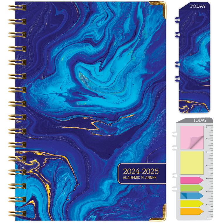 Hardcover AY 2024-2025 Fashion Planner - 5.5"x8" (Dark Blue Marble)