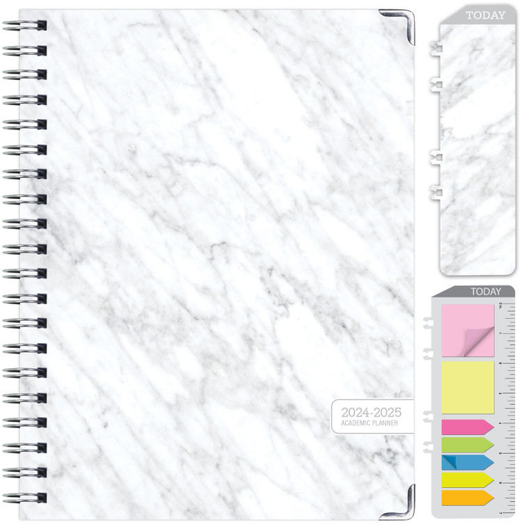 Hardcover AY 2024-2025 Fashion Planner - 8.5"x11" (Grey Marble)
