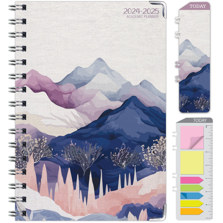 Hardcover AY 2024-2025 Fashion Planner - 5.5"x8" (Pastel Mountains)