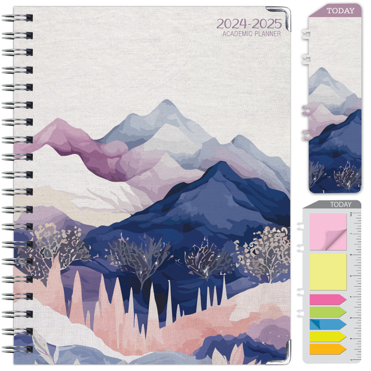 Hardcover AY 2024-2025 Fashion Planner - 8.5"x11" (Pastel Mountains)