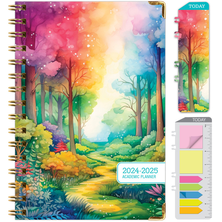 Hardcover AY 2024-2025 Fashion Planner - 5.5"x8" (Rainbow Trail)