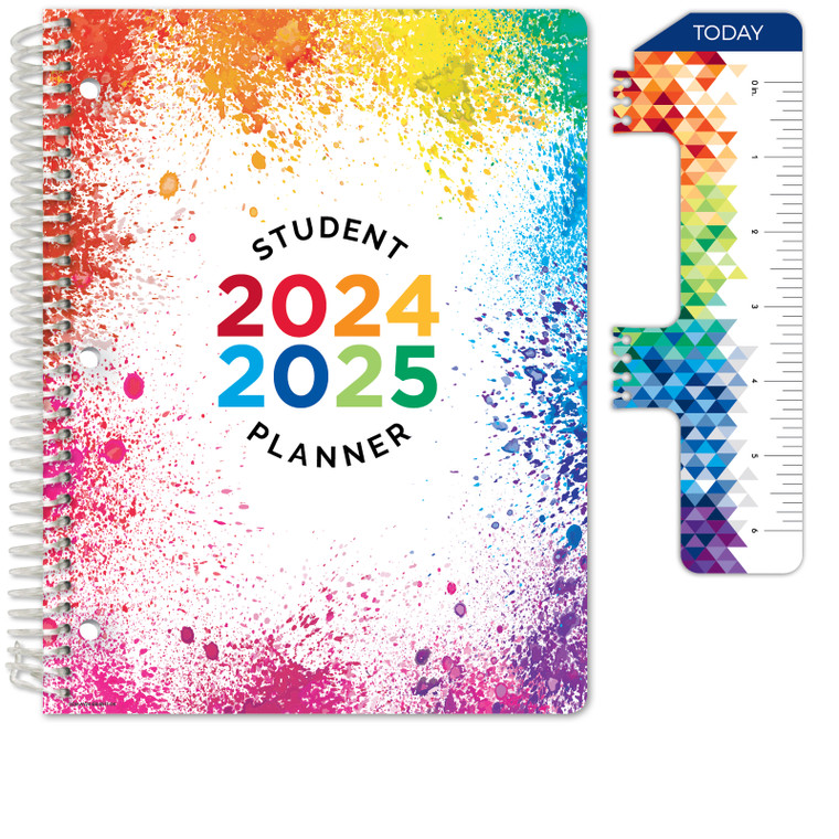 Elementary Student Planner AY 2024-2025 - Block Style - 8.5"x11" (Paint Splatter)