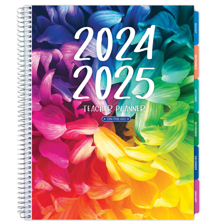 Lite Teacher AY 2024-2025 Planner - 8.5"x11" (Rainbow Petals)