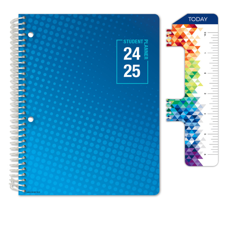 Secondary Student Planner AY 2024-2025 - Matrix Style - 7"x9" (Halftone Blue)