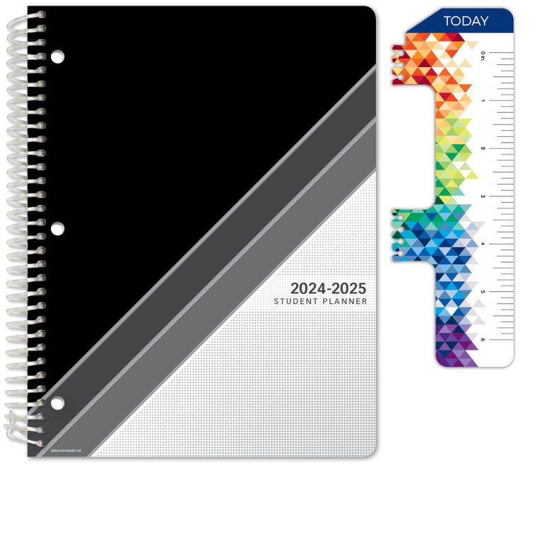 Secondary Student Planner AY 2024-2025 - Matrix Style - 8.5"x11" (Black Stripe)