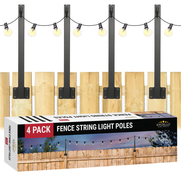 1.3' Fence String Light Poles, 4pk or 6/pk