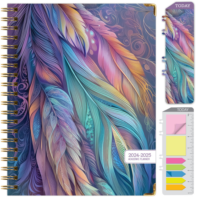 Hardcover AY 2024-2025 Fashion Planner - 8.5" x 11"  (Pastel Peacock)