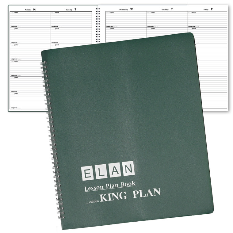 11" x 13" Over-sized Teacher Lesson Plan Book, 6 Period EXTRA Large; Days Horizontally Across the Top (King Plan)