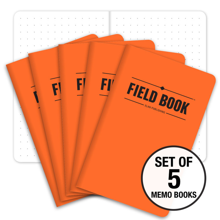 Field Notebook - 3.5"x5.5" - Orange - Pack of 5