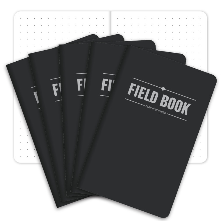 Field Notebook - Black - Lined - Pack of 5
