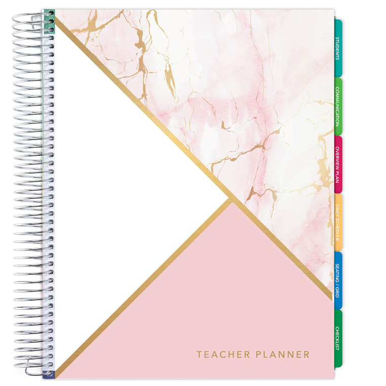 Deluxe Teacher Planner 8.5 x 11 - Undated - Pink Triangles