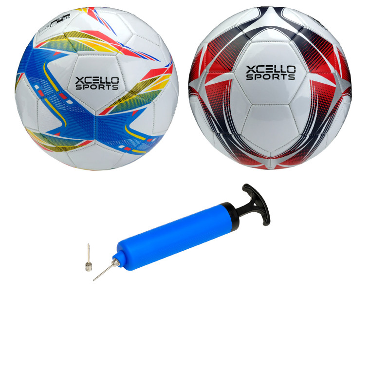 Xcello Sports Soccer Balls - Size 3, 4, or 5 - Two Unique Graphics (Pack of 2)