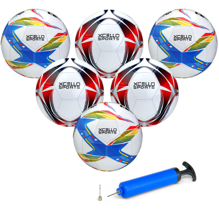 Xcello Sports Soccer Balls - Size 3, 4, or 5 - Two Unique Graphics (Size 4, Pack of 6)