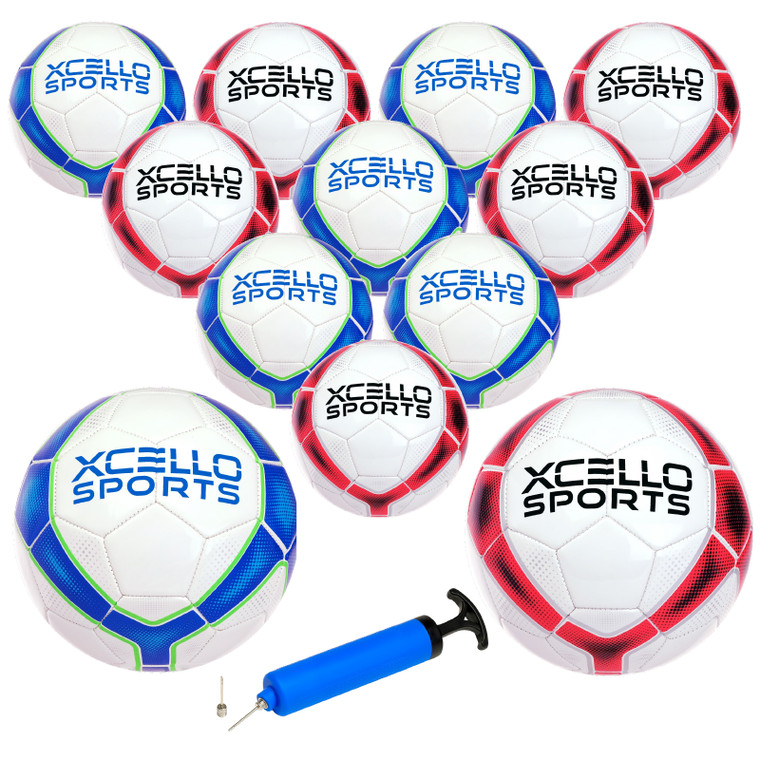 Xcello Sports Soccer Ball Premium Durable TPU Cover Official Match Size and Weight With Pump (Available in Size 3, Size 4, and Size 5)