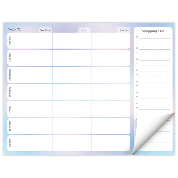 8.5” x 11” Horizontal Meal Planner - Pastel