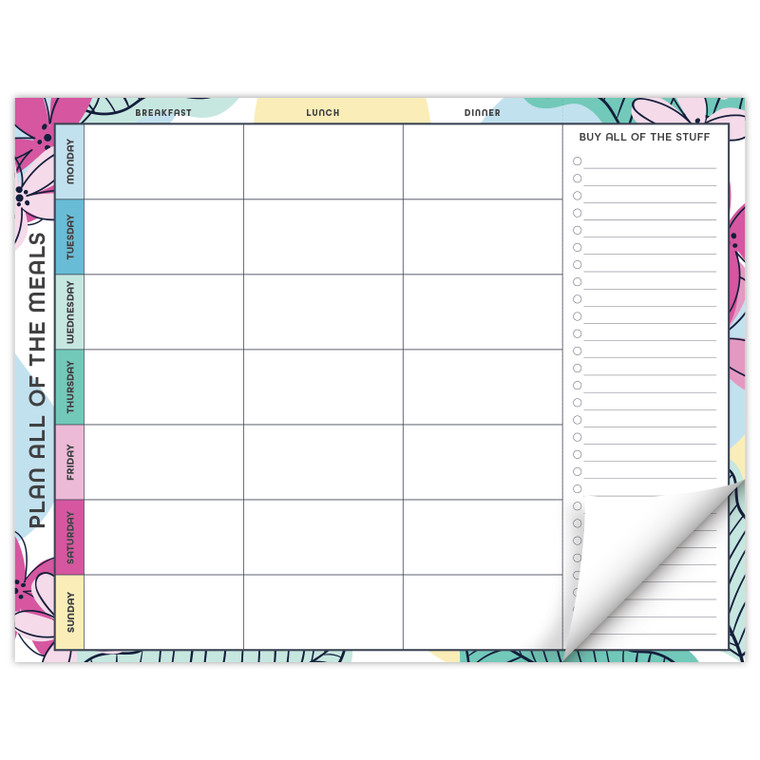 8.5” x 11” Horizontal Meal Planner - Sketched Floral 