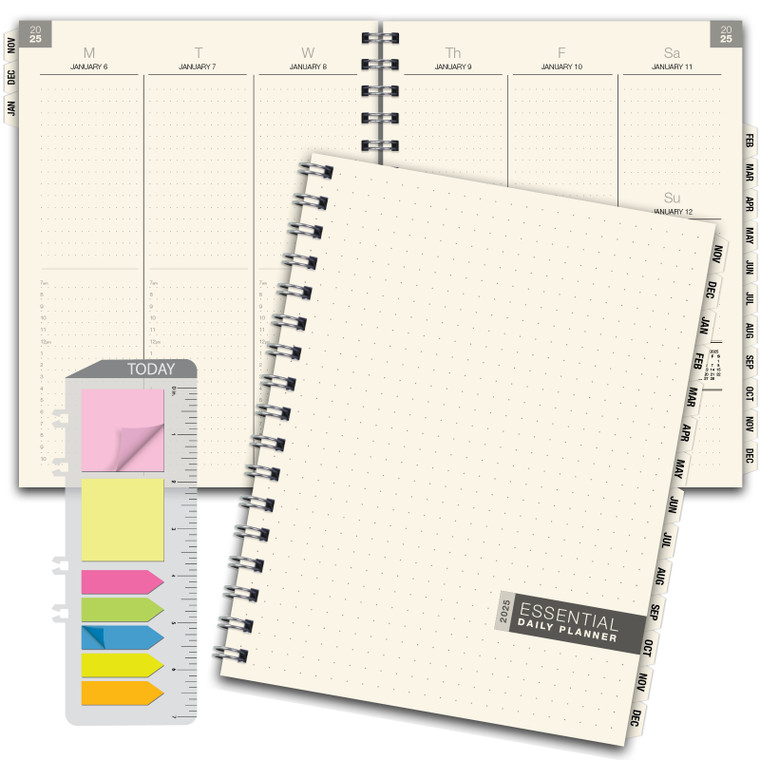 Essential Monthly & Weekly Planner 8.5" x 11" CY 2025 (Frosted)