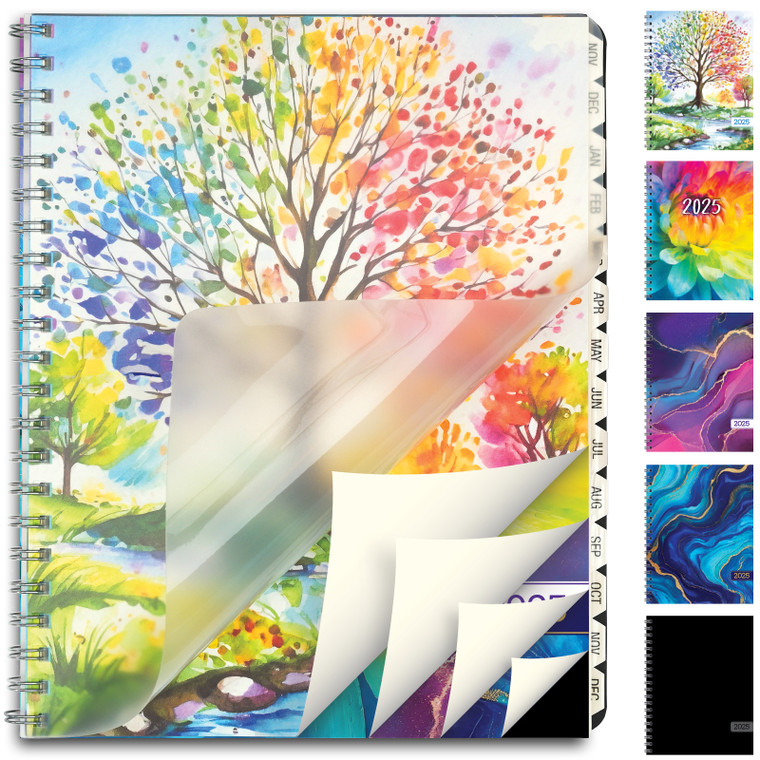 Essential Monthly & Weekly Planner 8.5"x11" 2025 (5 Covers)