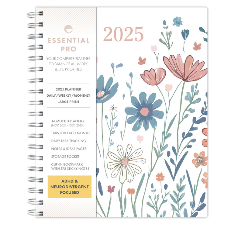 Essential Pro Monthly & Weekly Planner CY 2025