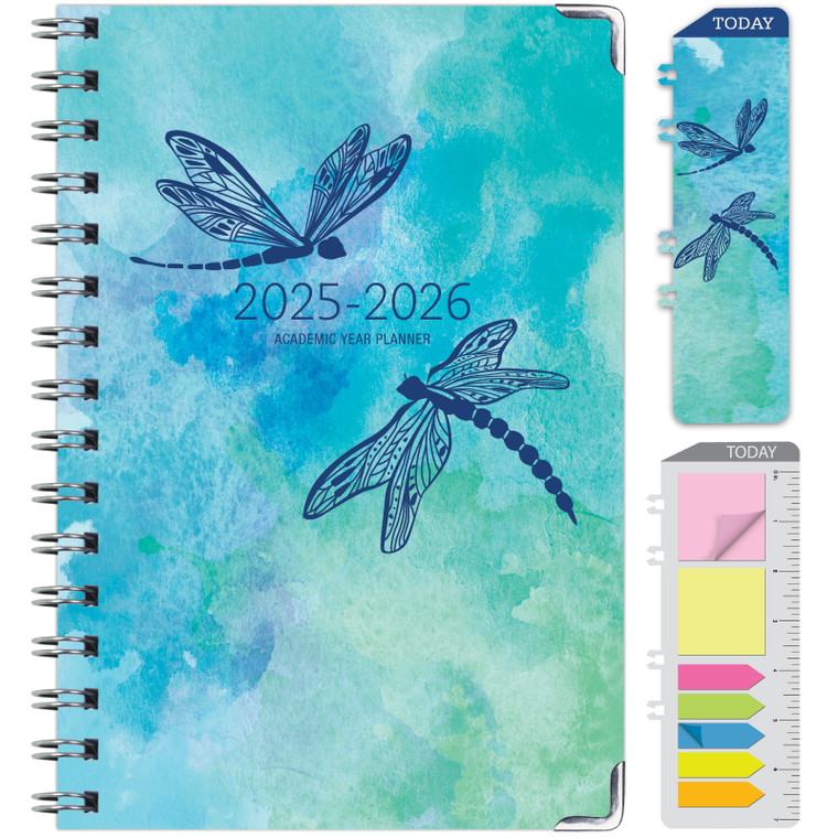 Hardcover AY 2025-2026 Fashion Planner - 5.5"x8" (Dragonflies)