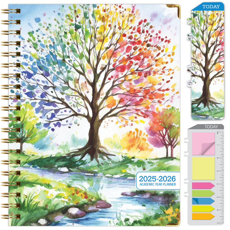 Hardcover AY 2025-2026 Fashion Planner - 8.5"x11" (Tree Seasons)